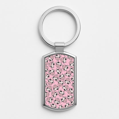 Cows - Animal Patterns Silver Keyring