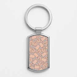 Capybara - Animal Patterns Silver Keyring