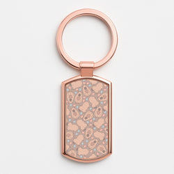 Capybara - Animal Patterns Rose Gold Keyring