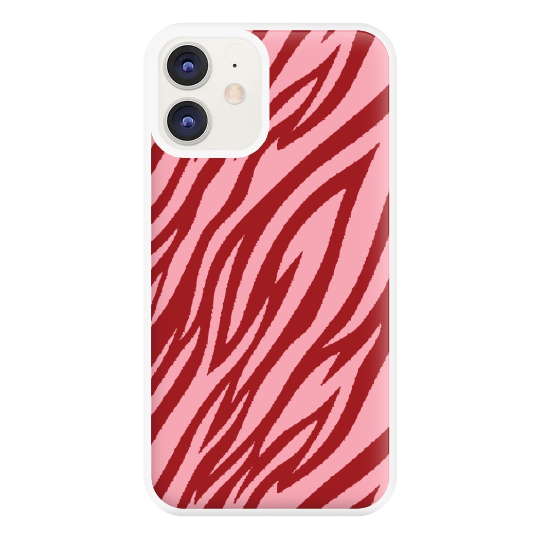 Red And Pink Tiger Print Phone Case for iPhone 11