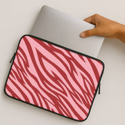 Red And Pink Tiger Print Laptop Sleeve 2