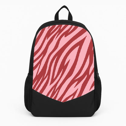 Red And Pink Tiger Print Large Backpack
