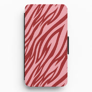Red And Pink Tiger Print Flip / Wallet Phone Case 1