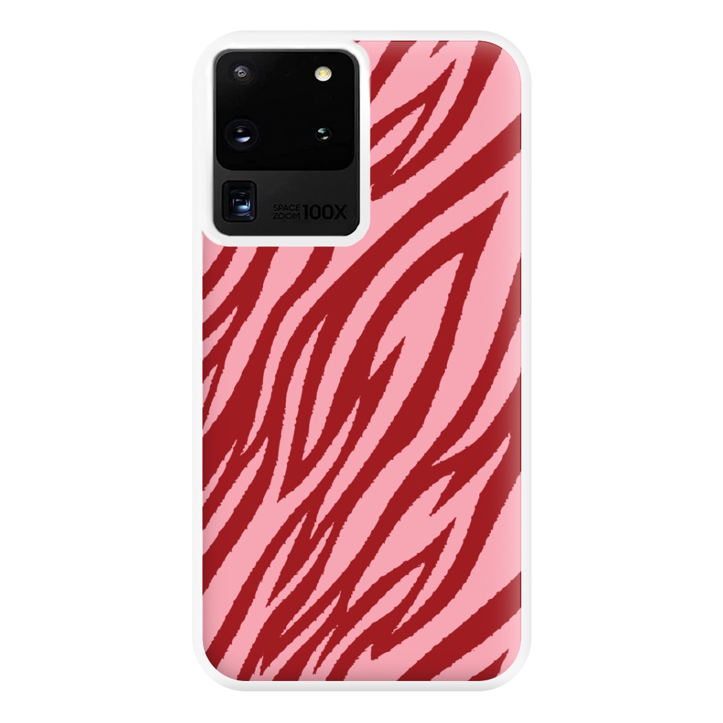 Red And Pink Tiger Print Phone Case for Galaxy S20 Ultra