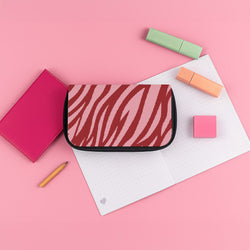 Red And Pink Tiger Print Pencil Case