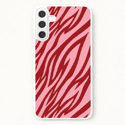 Red And Pink Tiger Print Phone Case for Galaxy A57