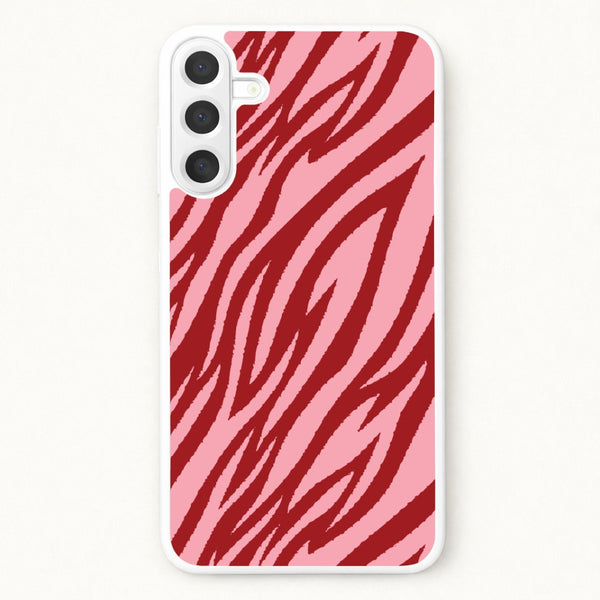 Red And Pink Tiger Print Phone Case for Galaxy A57