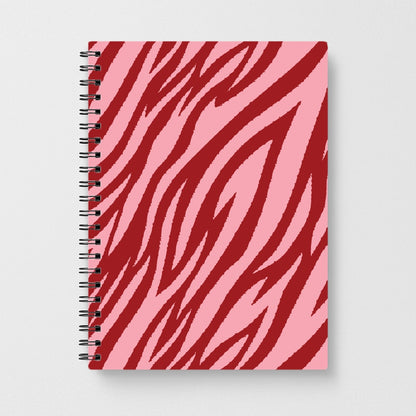 Red And Pink Tiger Print Notebook