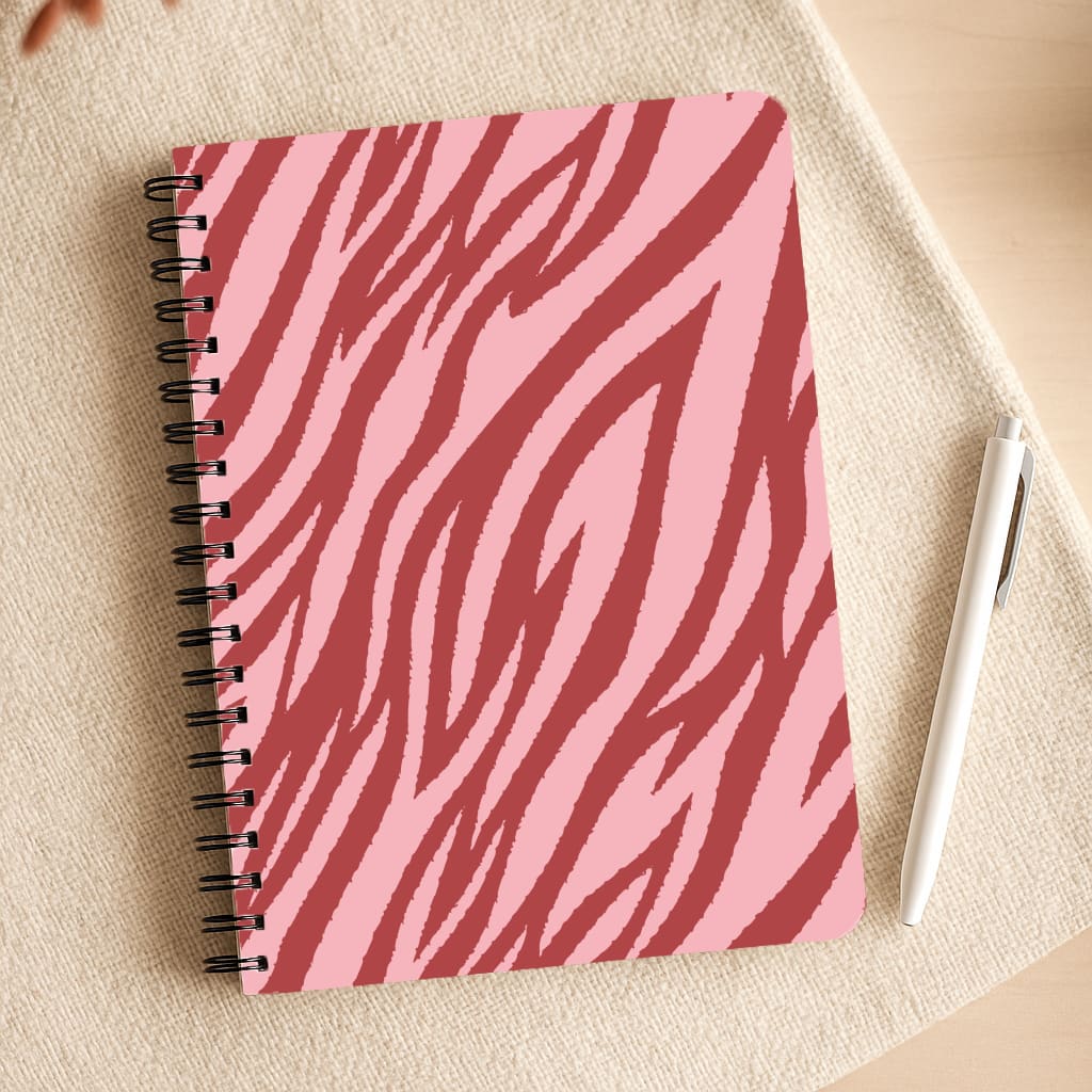 Red And Pink Tiger Print Notepad