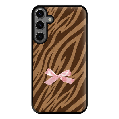 Coquette Brown Tiger Print Phone Case for Galaxy S23FE