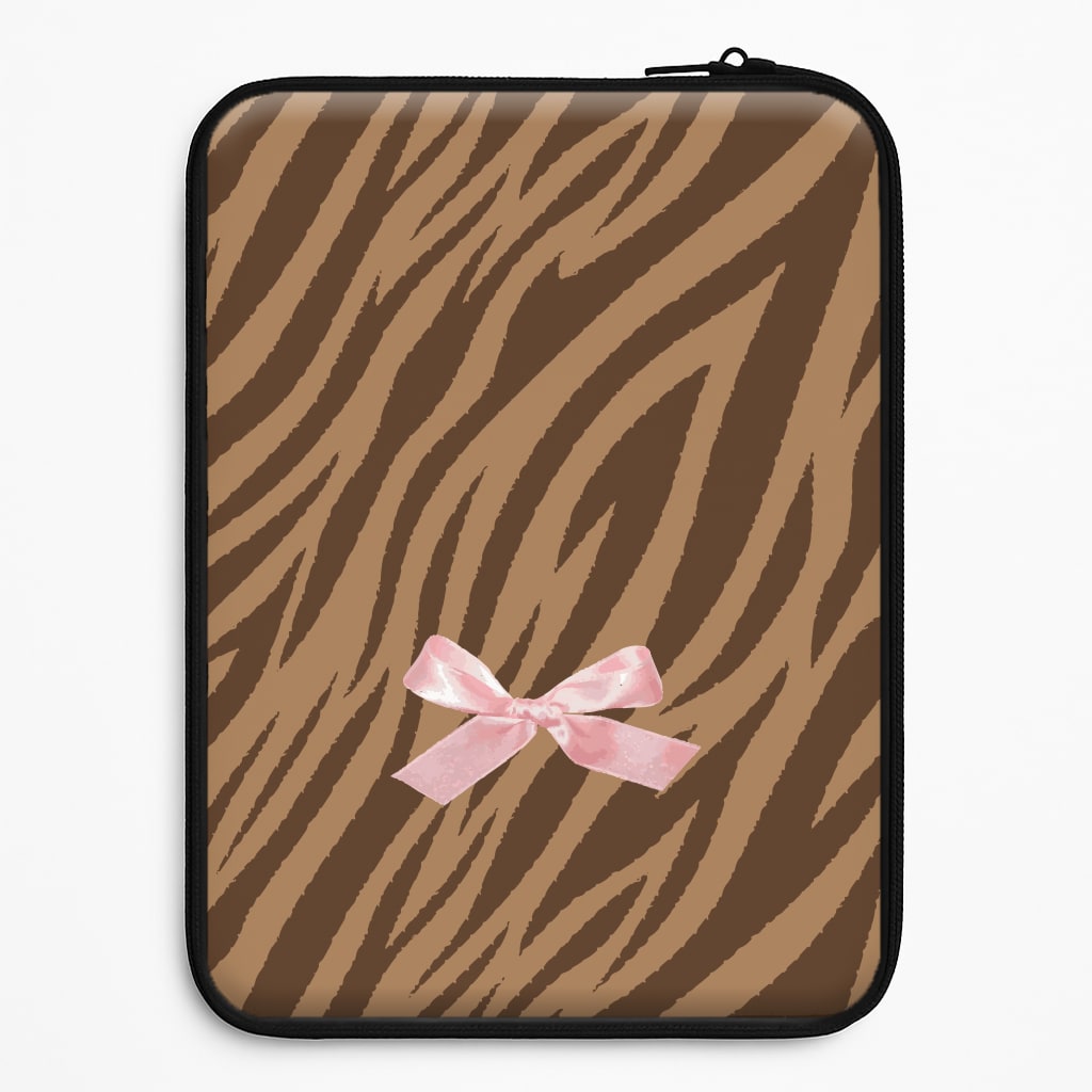 Coquette Brown Tiger Print Laptop Sleeve