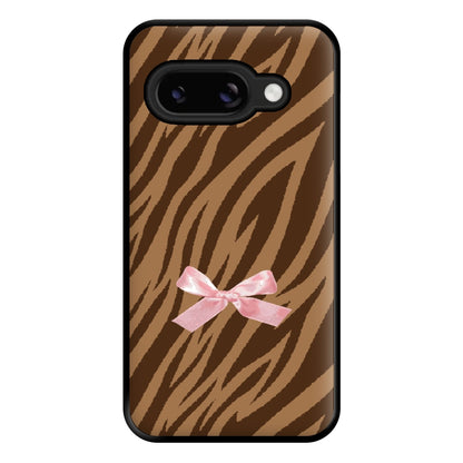 Coquette Brown Tiger Print Phone Case for Google Pixel 8a