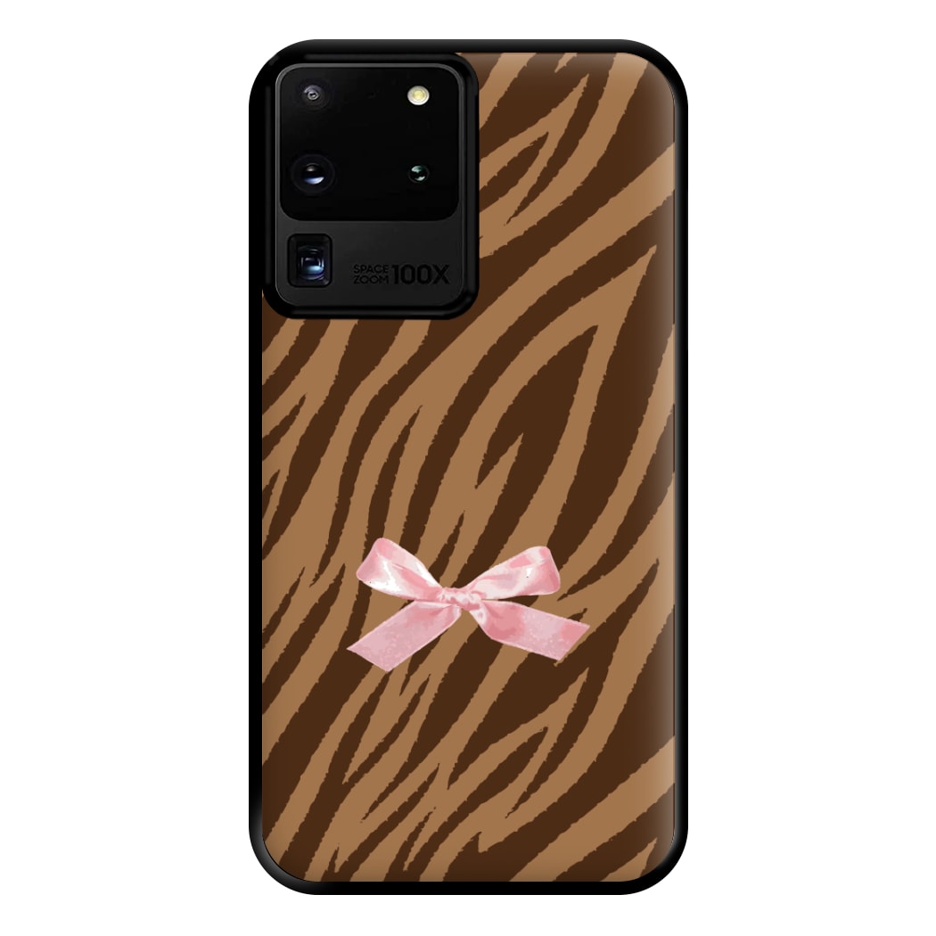 Coquette Brown Tiger Print Phone Case for Galaxy S20 Ultra