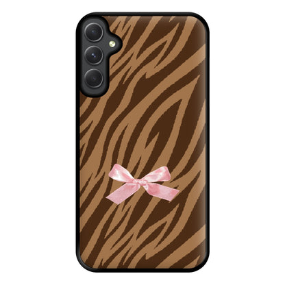 Coquette Brown Tiger Print Phone Case for Galaxy A54