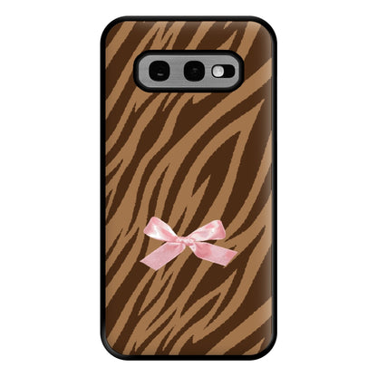 Coquette Brown Tiger Print Phone Case for Galaxy S10e
