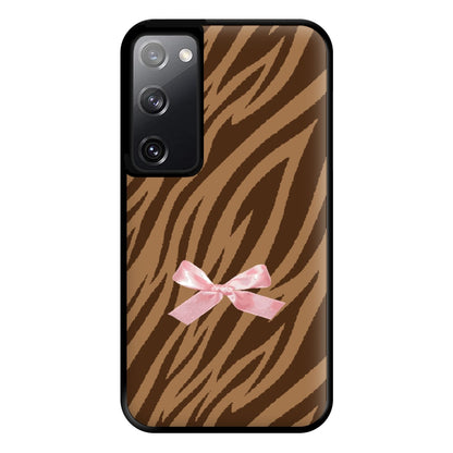 Coquette Brown Tiger Print Phone Case for Galaxy S20