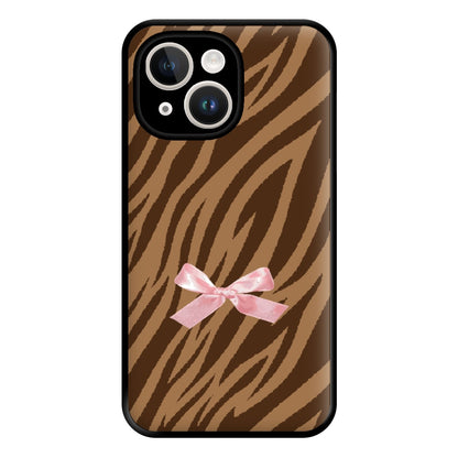 Coquette Brown Tiger Print Phone Case for iPhone 14 Plus