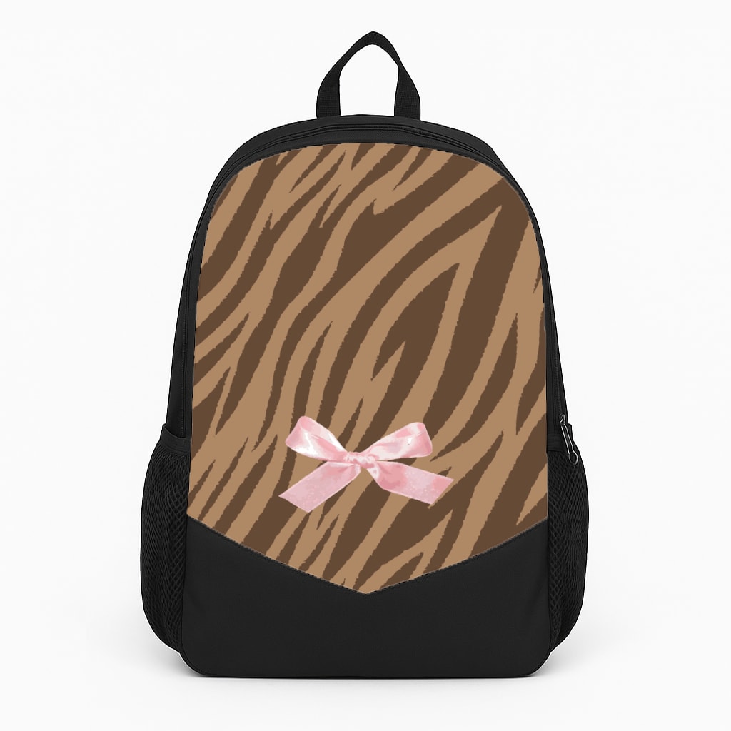 Coquette Brown Tiger Print Backpack