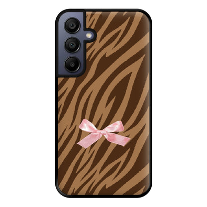 Coquette Brown Tiger Print Phone Case for Galaxy A16