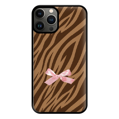 Coquette Brown Tiger Print Phone Case for iPhone 11 Pro Max