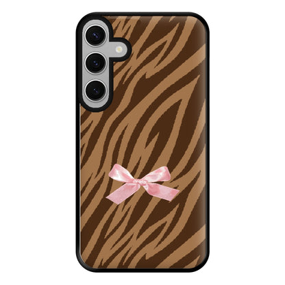 Coquette Brown Tiger Print Phone Case for Galaxy S24FE