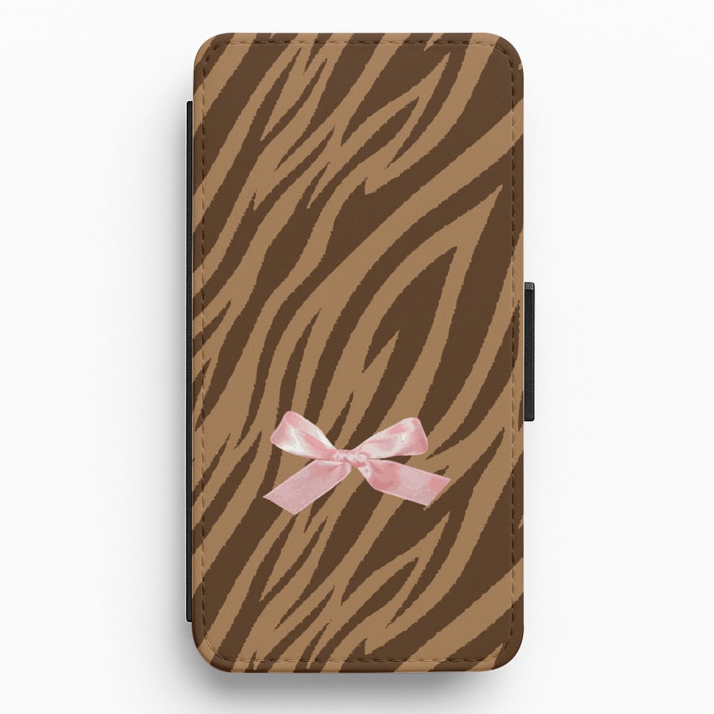 Coquette Brown Tiger Print Flip / Wallet Phone Case