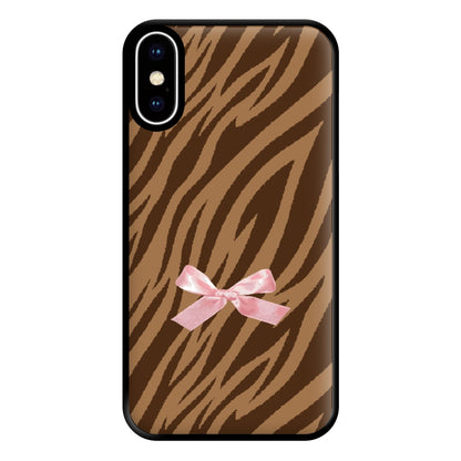 Coquette Brown Tiger Print Phone Case for iPhone XS Max