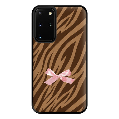 Coquette Brown Tiger Print Phone Case for Galaxy S20 Plus