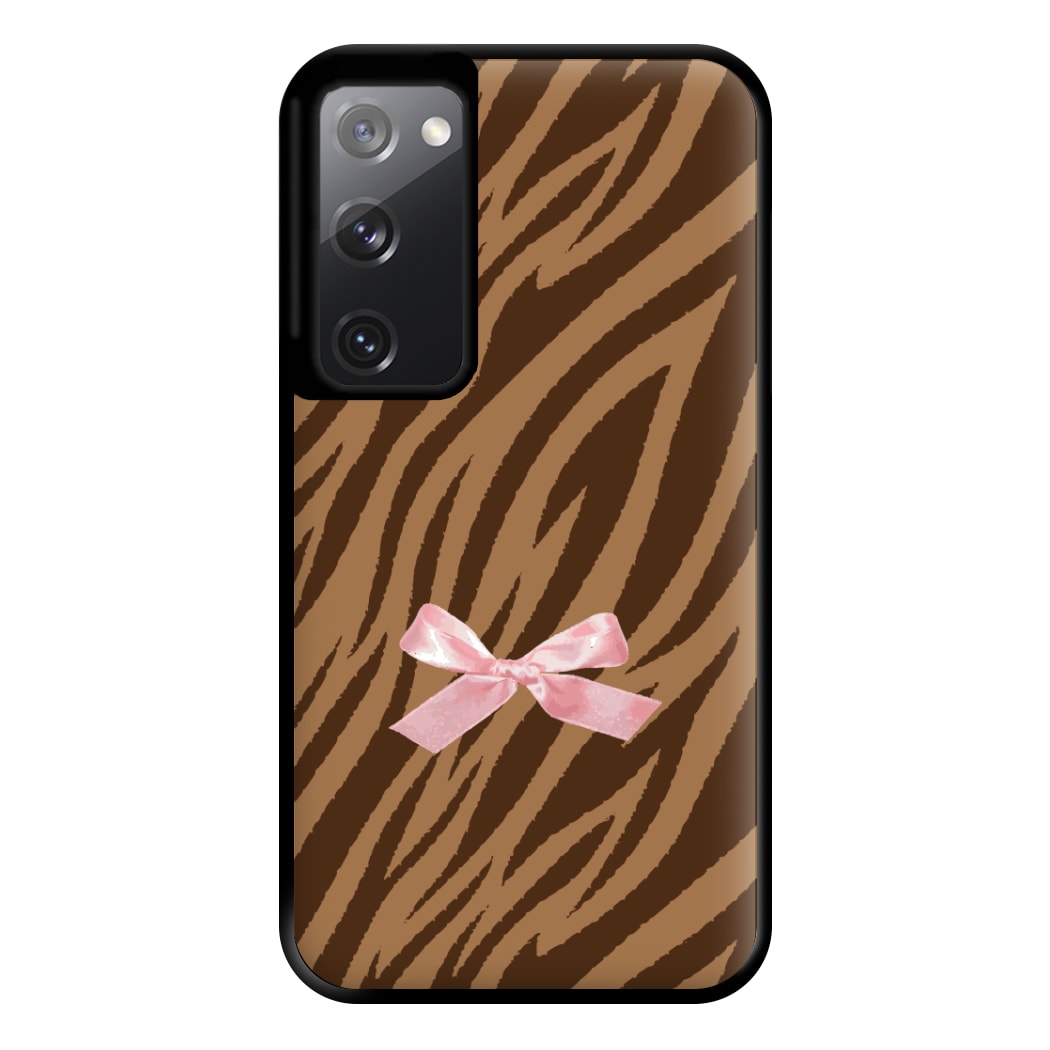 Coquette Brown Tiger Print Phone Case for Galaxy S20FE