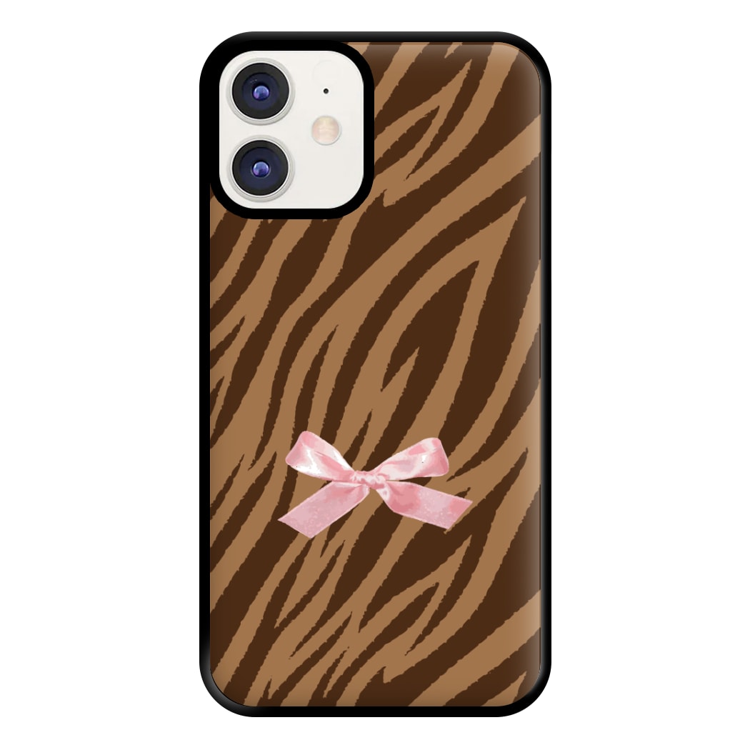 Coquette Brown Tiger Print Phone Case for iPhone 11