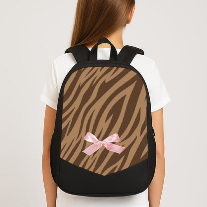 Coquette Brown Tiger Print Large School Bag