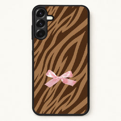 Coquette Brown Tiger Print Phone Case for Galaxy A17