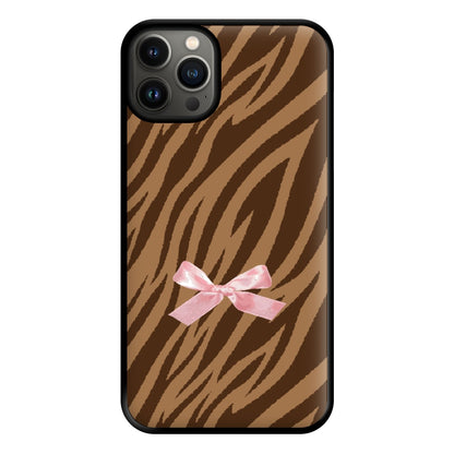 Coquette Brown Tiger Print Phone Case for iPhone 13
