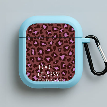 Too Classy Cheetah Print Blue AirPods Case