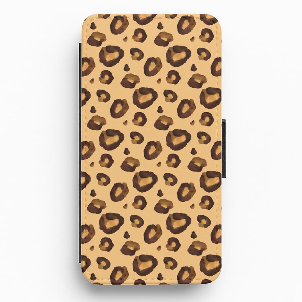 Watercolour Cheetah Print Flip / Wallet Phone Case