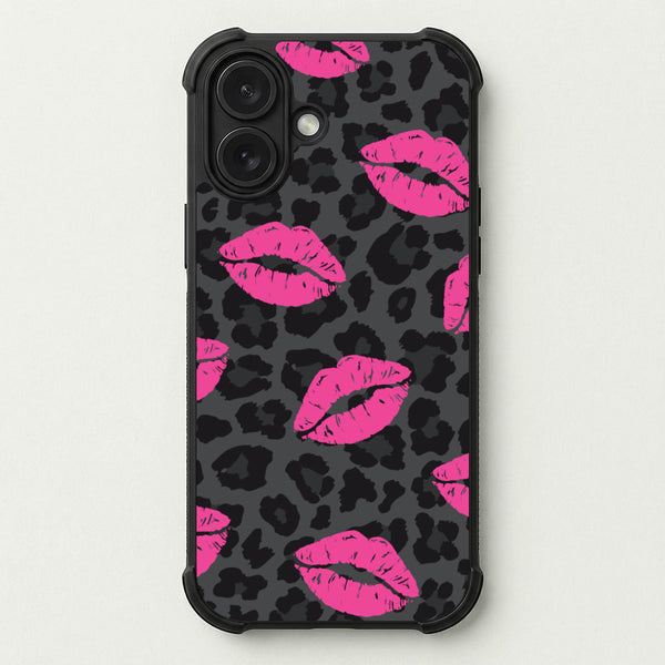 Pink Lipstick Cheetah Print Phone Case — Bumper case