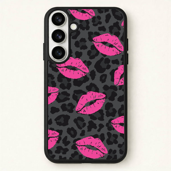 Pink Lipstick Cheetah Print Phone Case for Galaxy S26 Plus