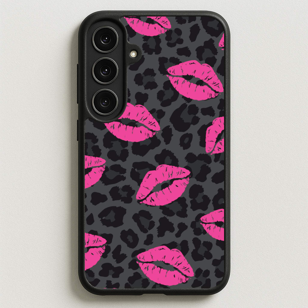 Pink Lipstick Cheetah Print Phone Case for Galaxy S25FE