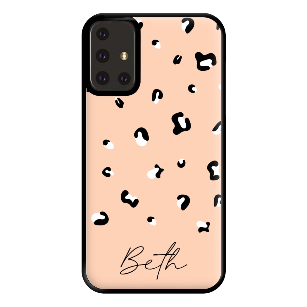 Personalised Name Cheetah Print Phone Case for Galaxy A71