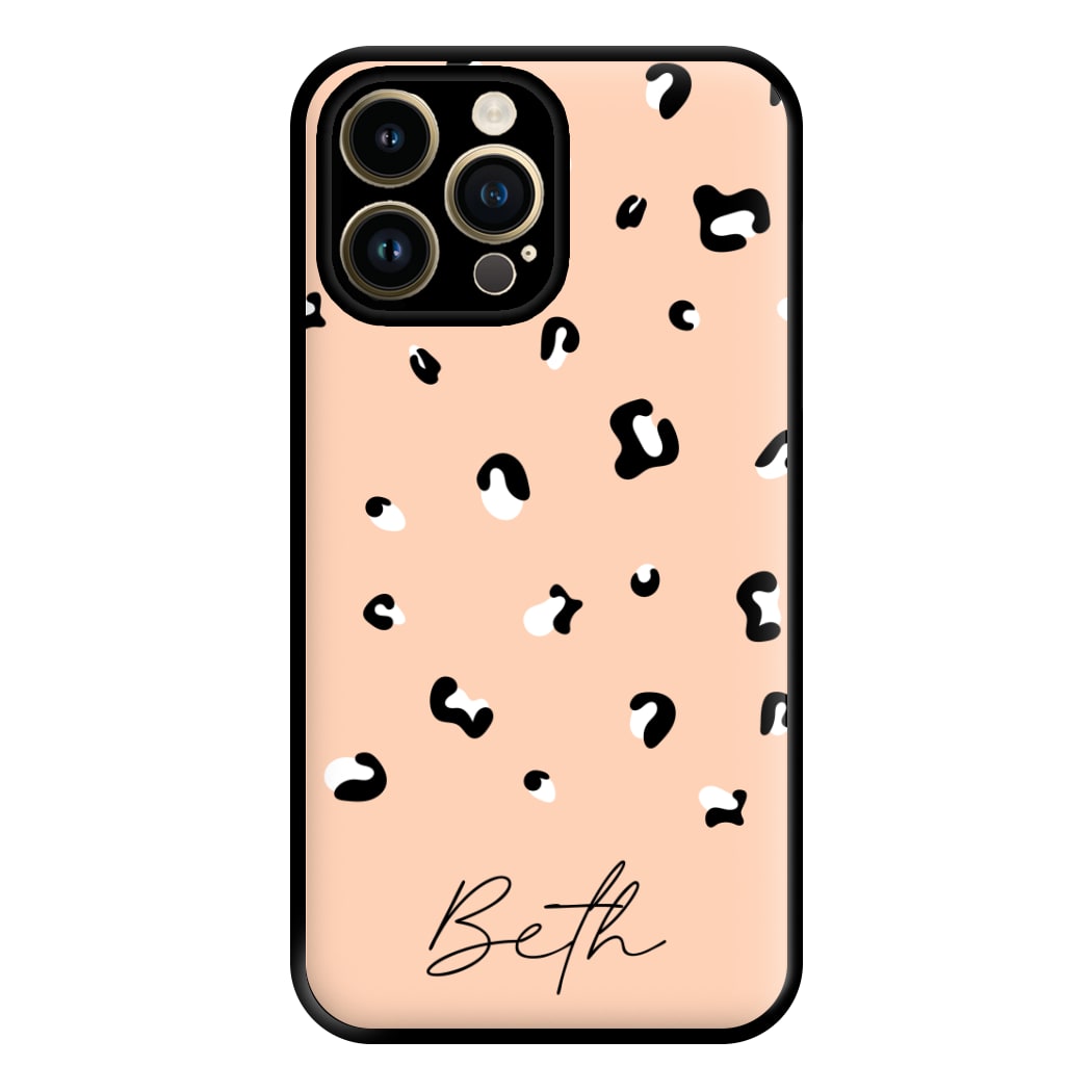 Personalised Name Cheetah Print Phone Case for iPhone 14 Pro Max