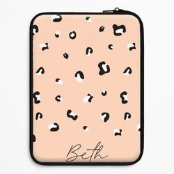 Personalised Name Cheetah Print Universal Laptop Sleeve