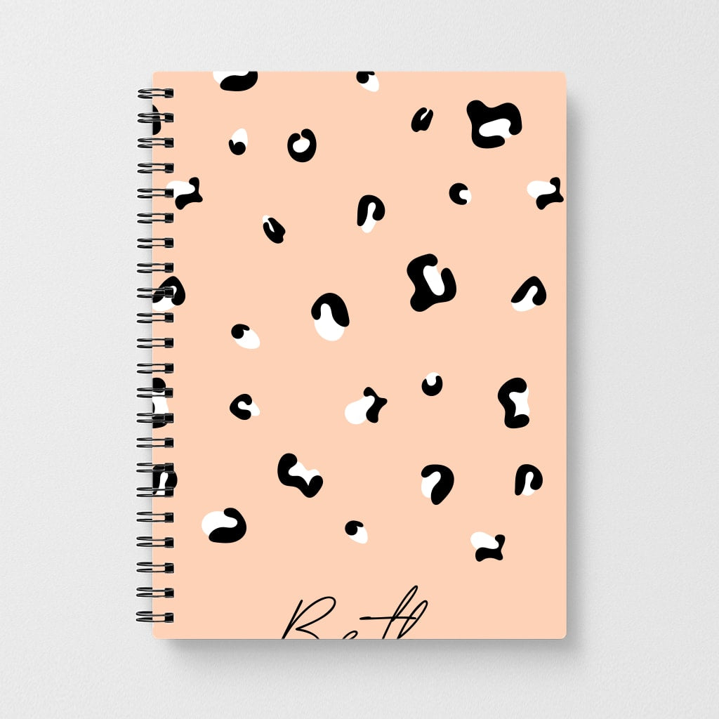 Personalised Name Cheetah Print Notebook