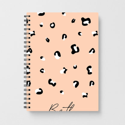 Personalised Name Cheetah Print Notebook