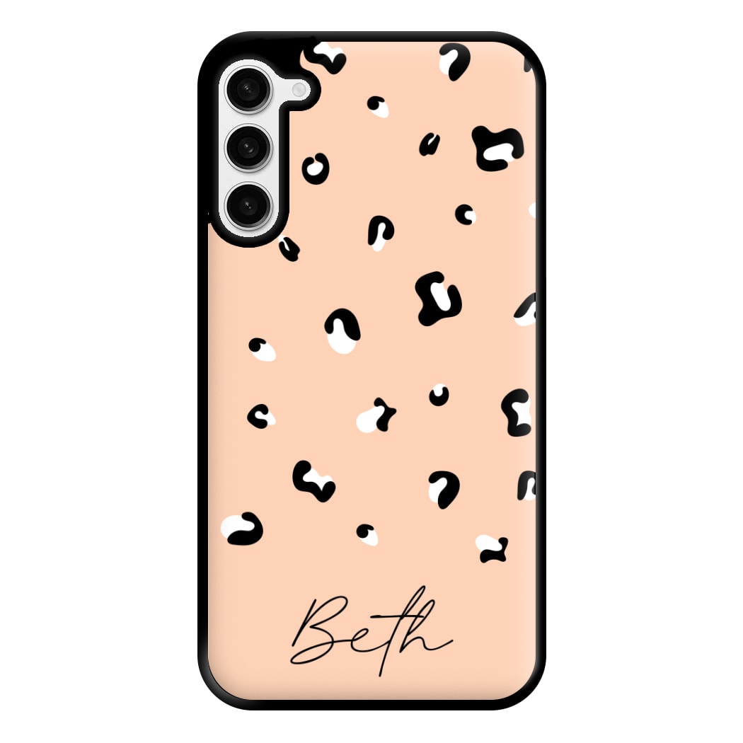 Personalised Name Cheetah Print Phone Case for Galaxy S23 Plus