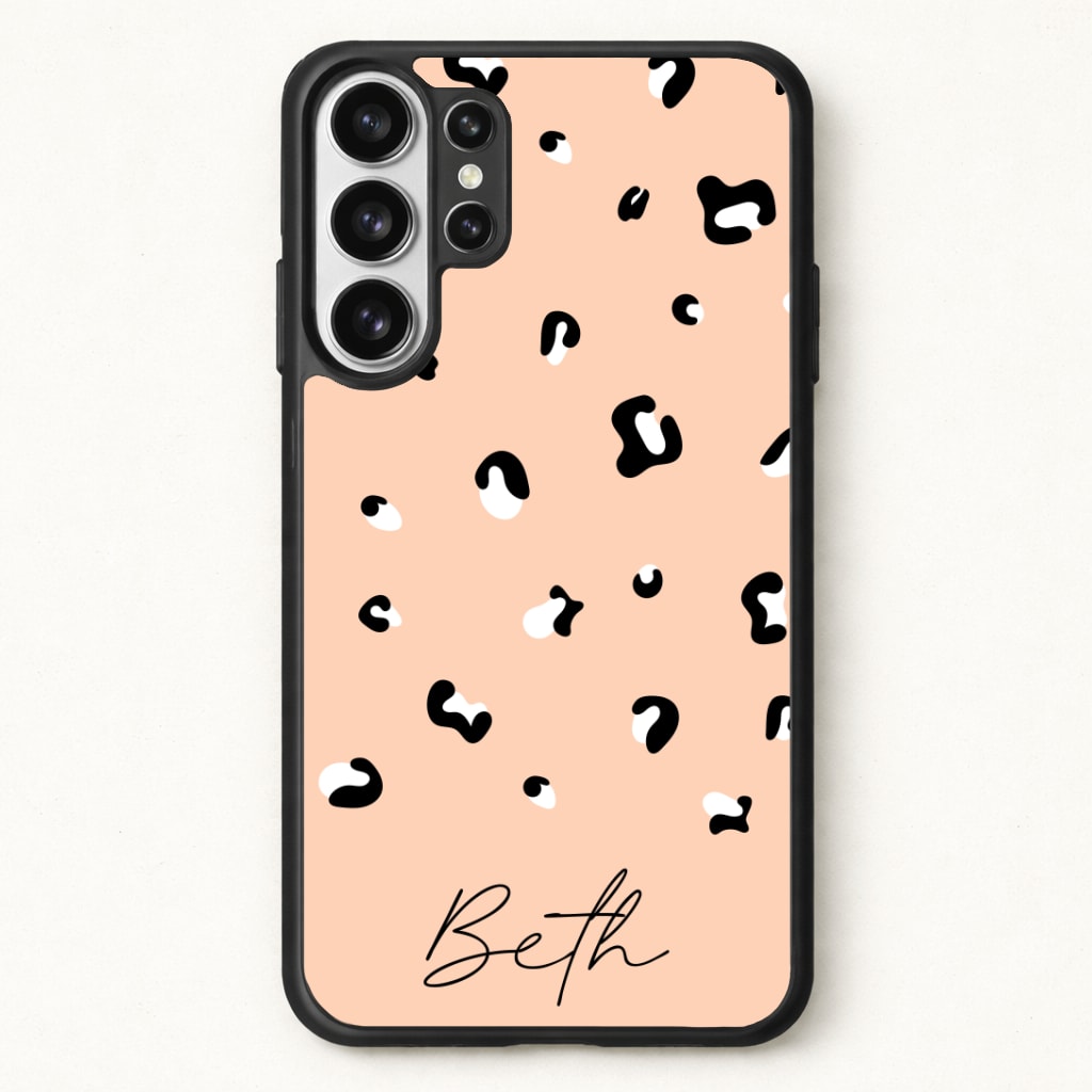 Personalised Name Cheetah Print Phone Case for Galaxy S26 Ultra
