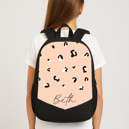 Personalised Name Cheetah Print Backpack