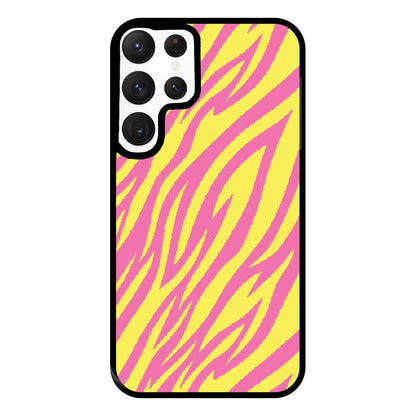 Neon Zebra Print Phone Case for Galaxy S22 Ultra