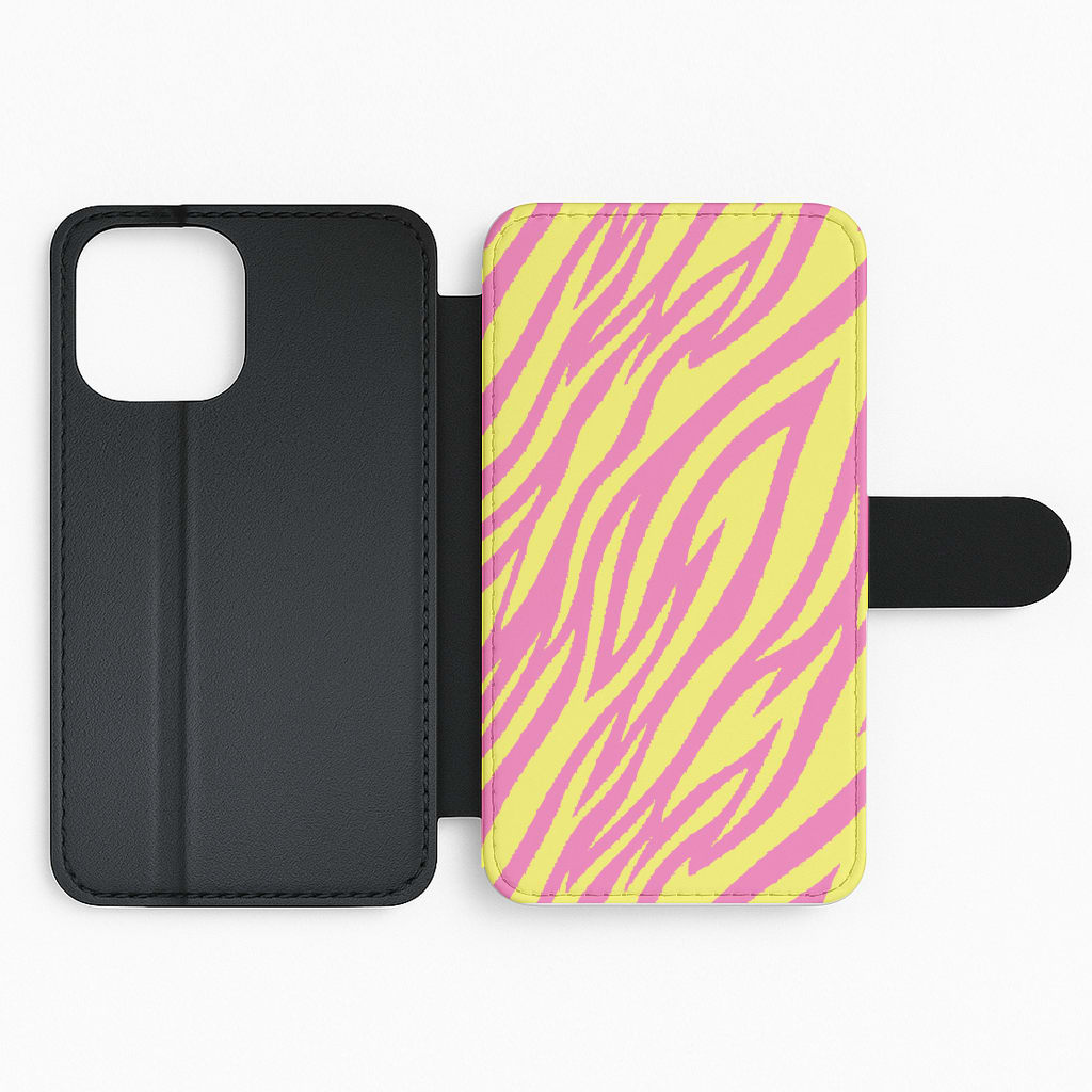 Neon Zebra Print Flip Phone Case