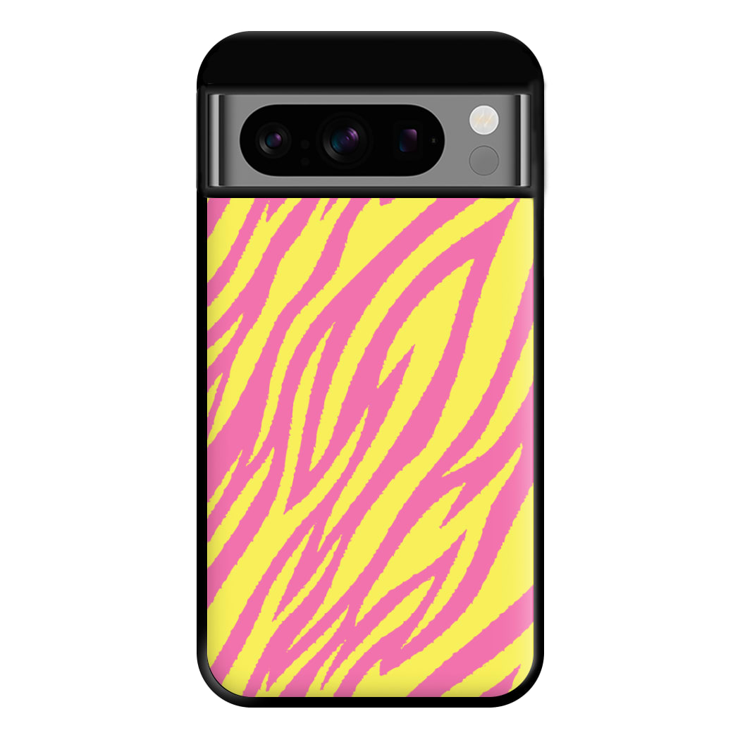 Neon Zebra Print Phone Case for Google Pixel 8 Pro