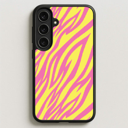 Neon Zebra Print Phone Case for Galaxy S25FE